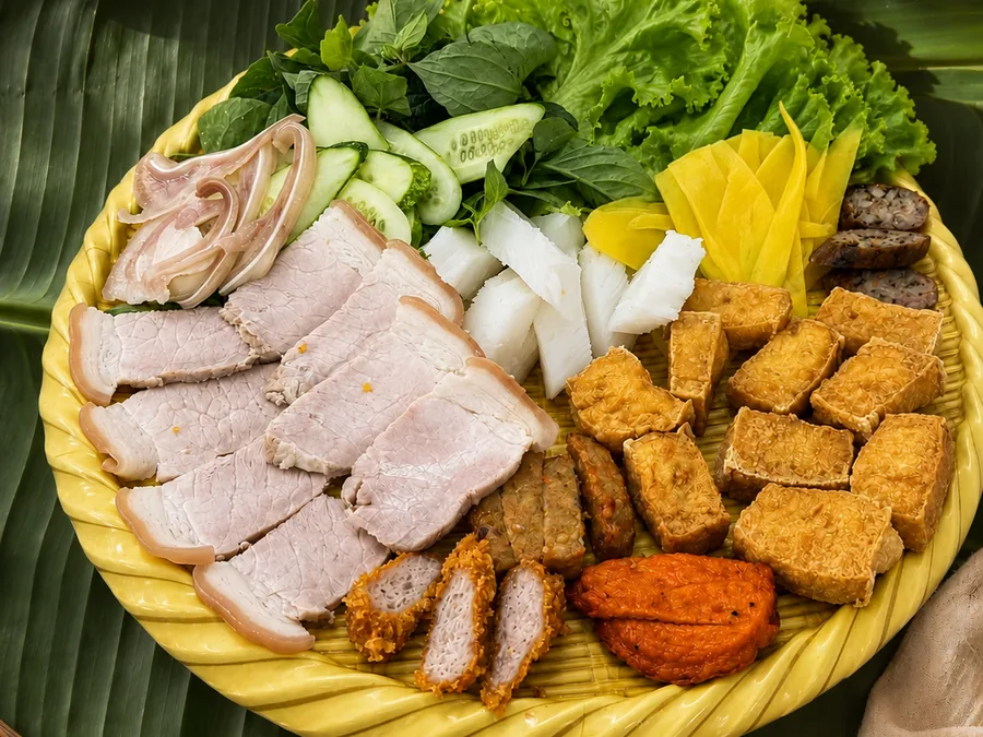Mâm tá lả bún đậu 2 người